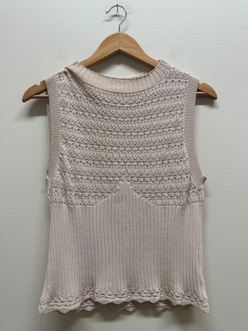 Sage sleeveless crochet top