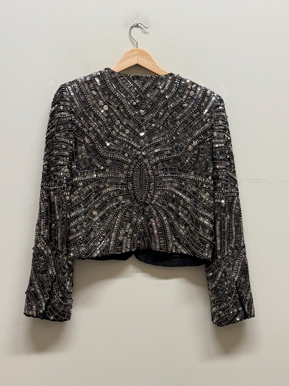Alice & Olivia silk beaded patterned evening jacket