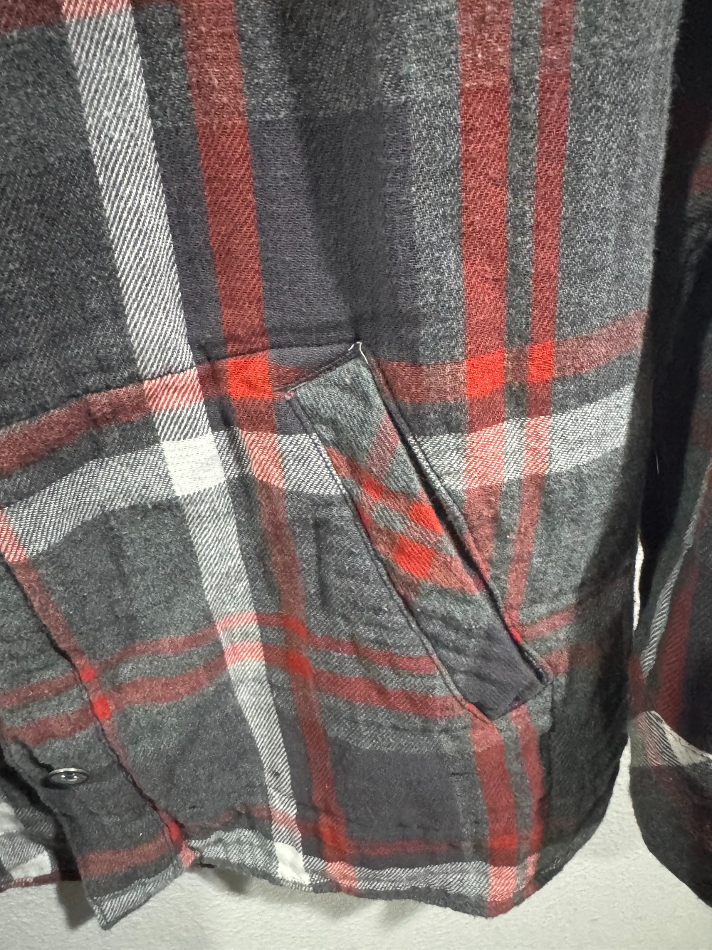 CAbi flannel  lined button down jacket with pockets