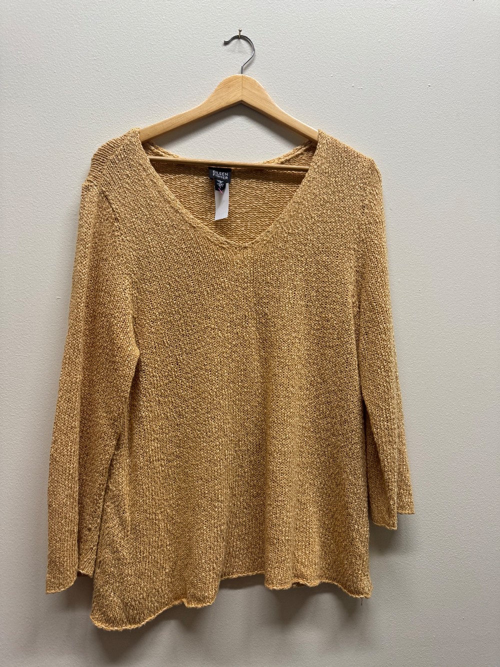 Eileen Fisher crochet v neck sweater
