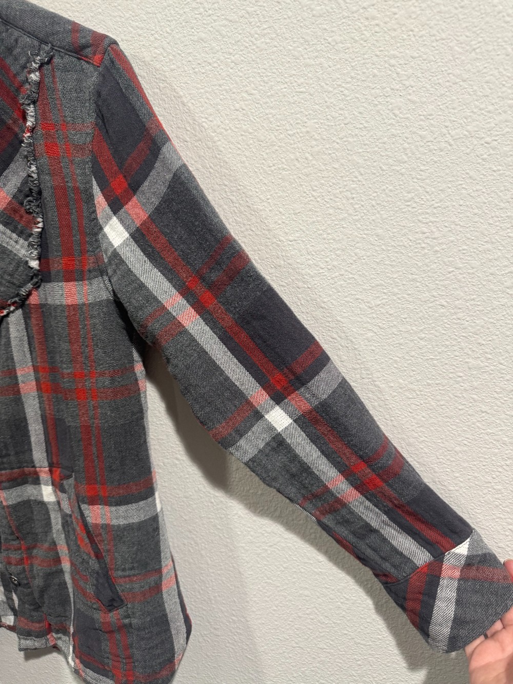 CAbi flannel  lined button down jacket with pockets