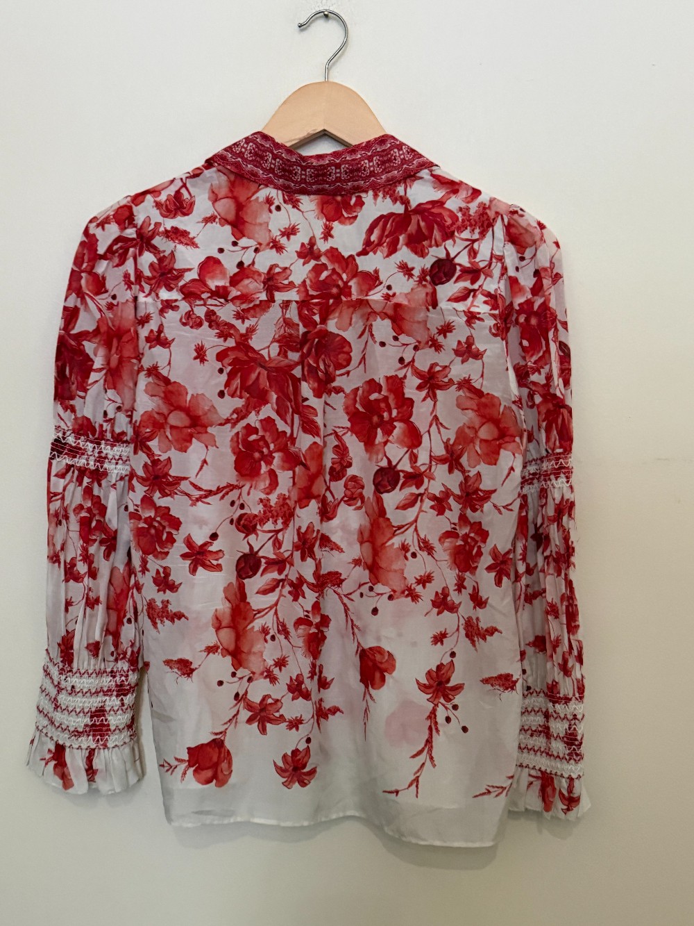 Alice & Olivia long sleeve silk blend blouse