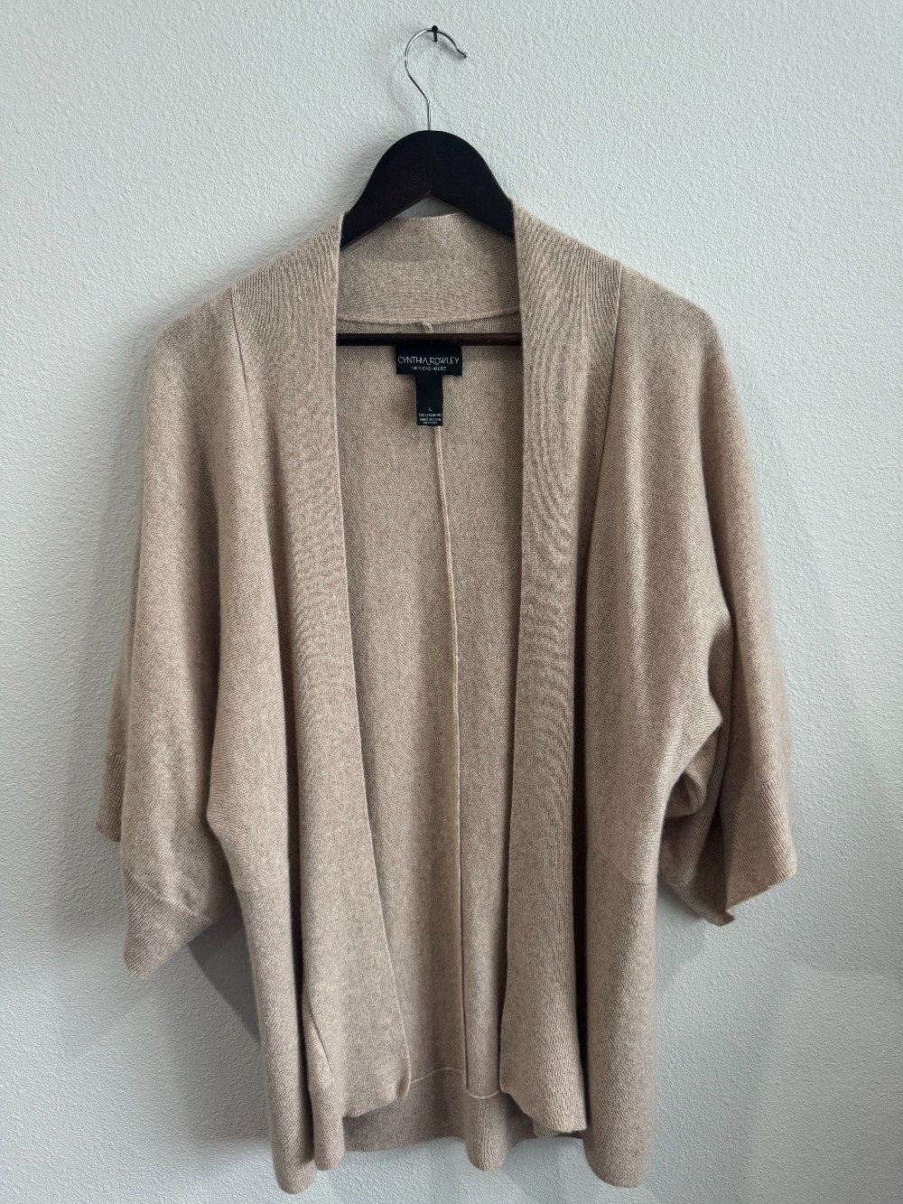 Cynthia Rowley 3/4 sleeve cashmere cardigain