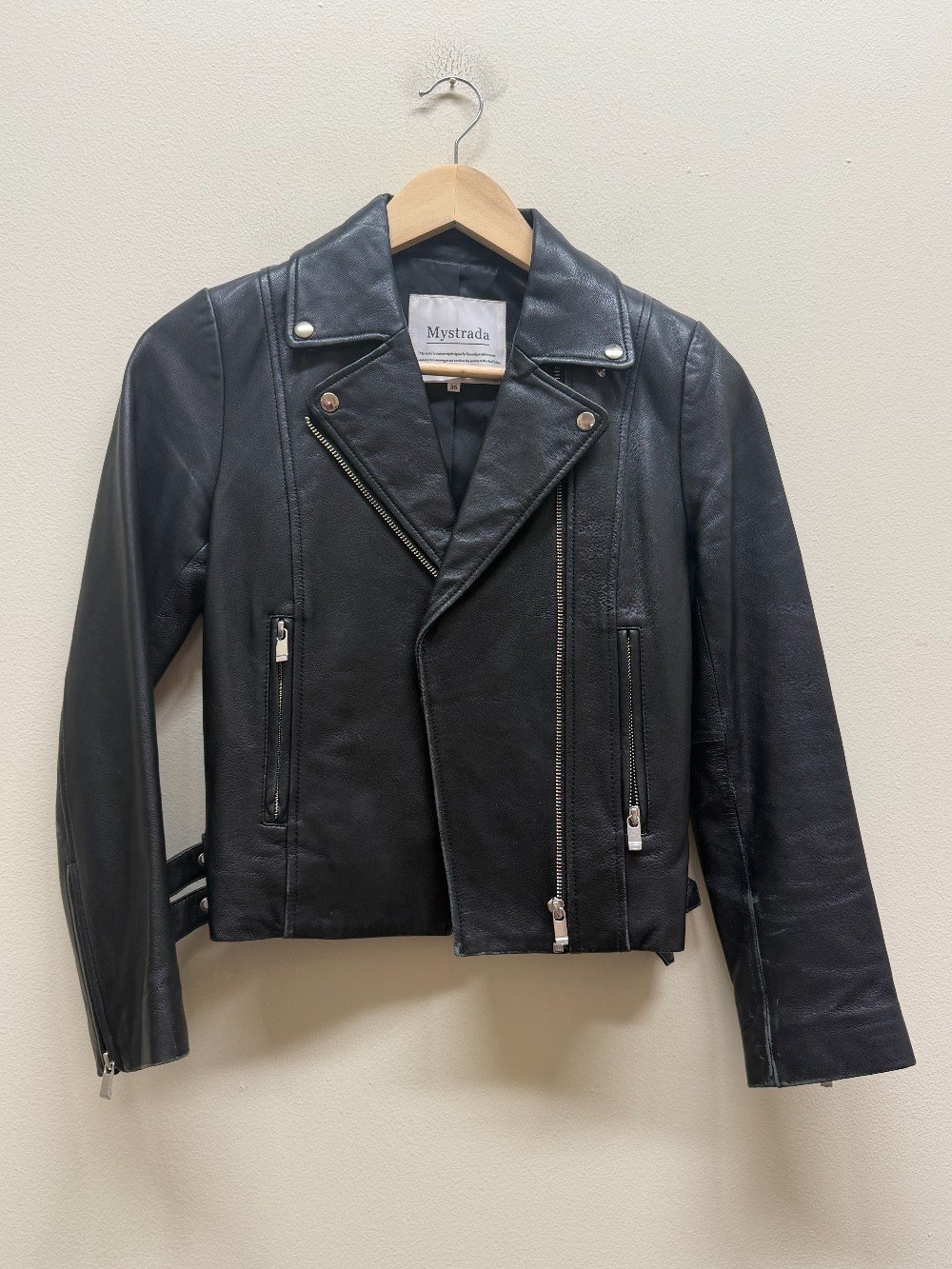 Allsaints Dalby slim fit leather biker jacket