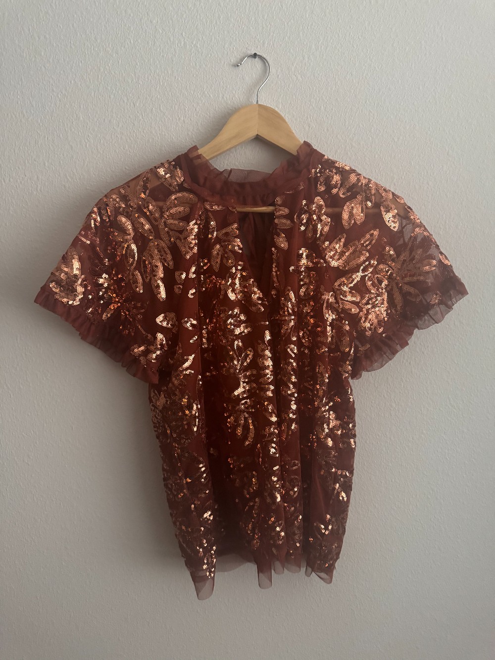 Anthropologie short sleeve blouse with neck tie