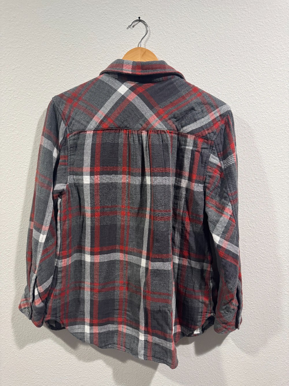 CAbi flannel  lined button down jacket with pockets