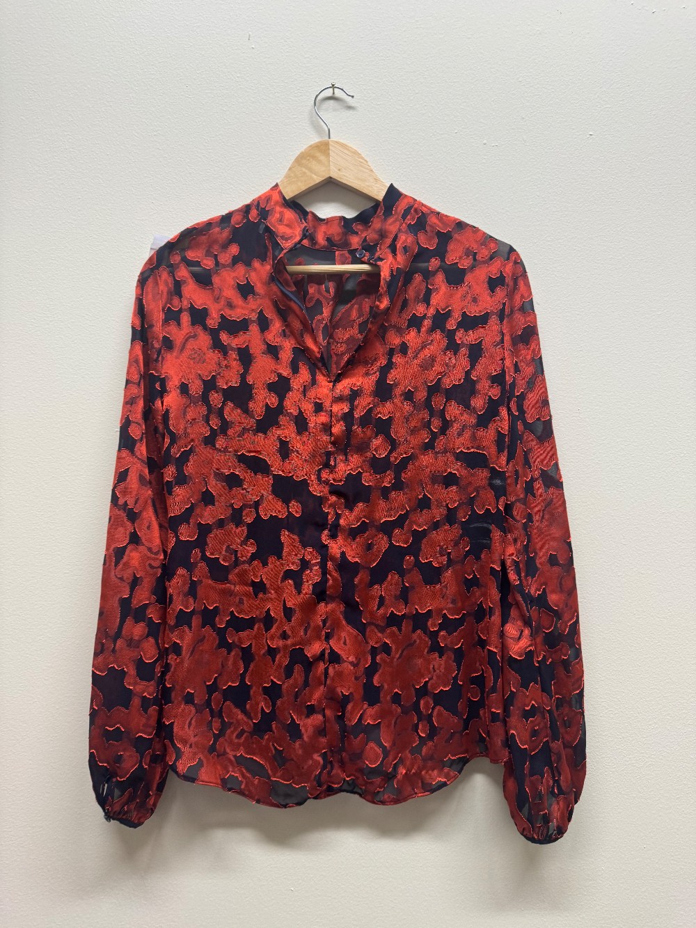 Baboon mock neck blouse