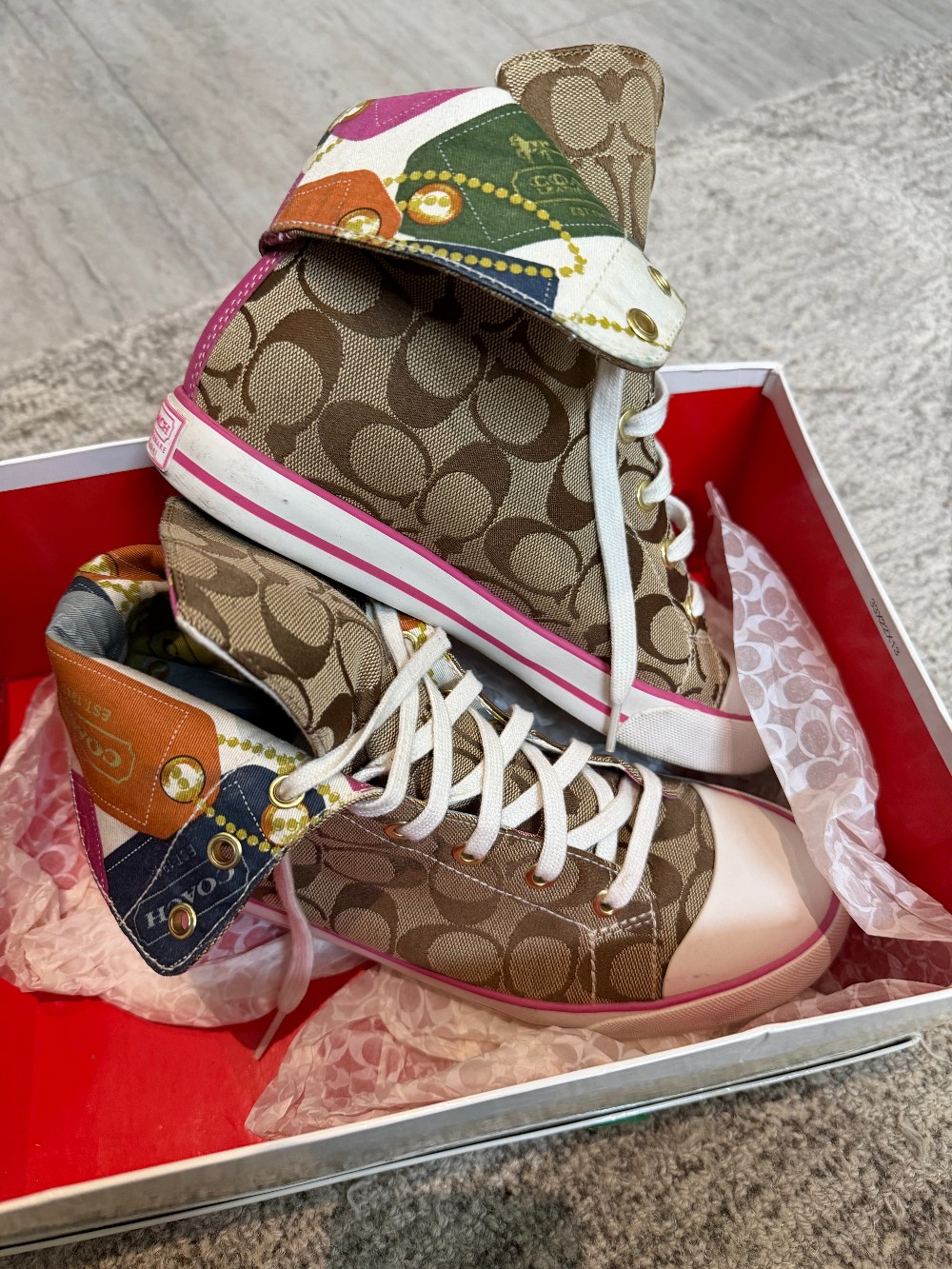 Coach high top tennis shoe