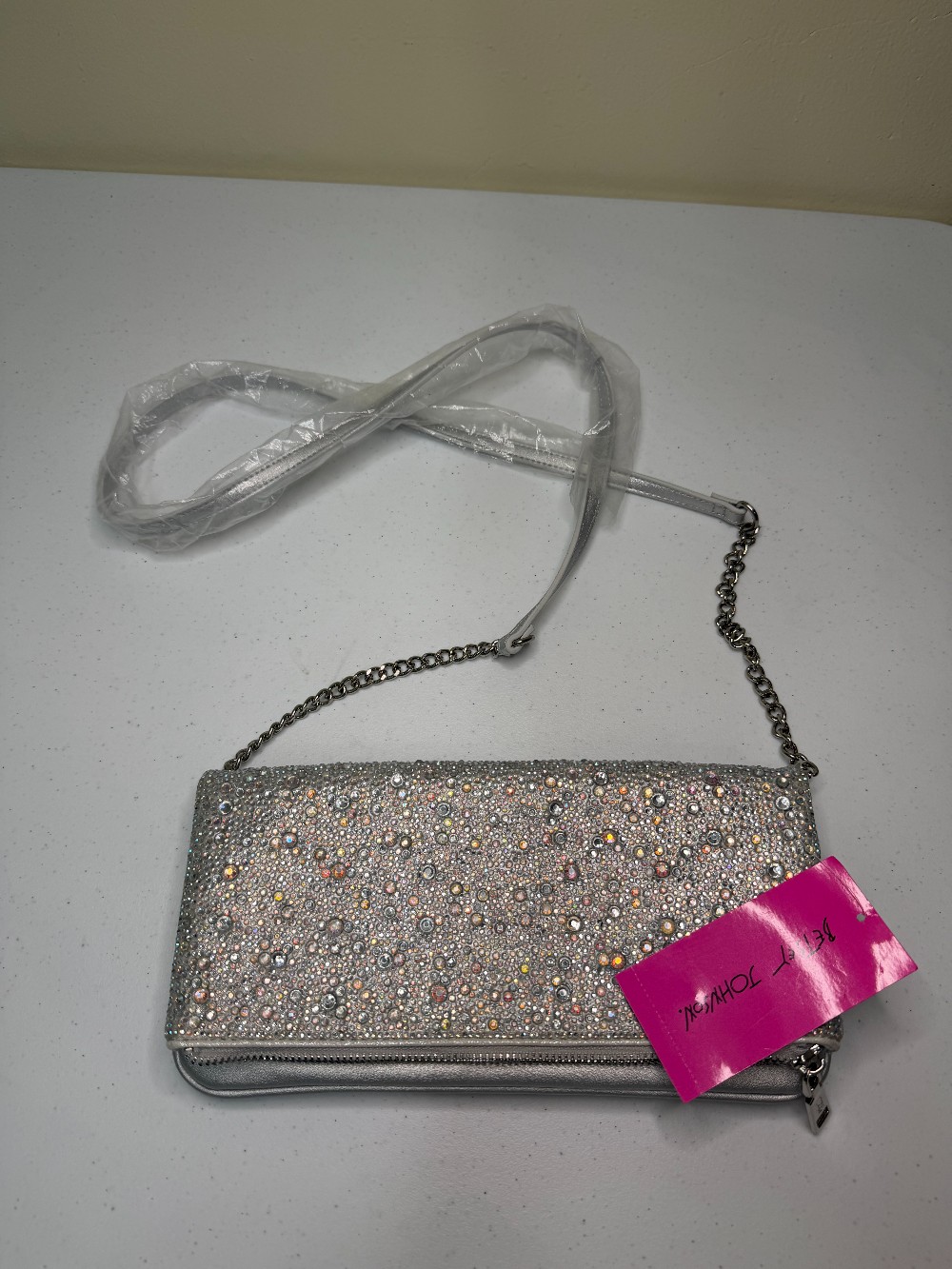 Betsy Johnson rhinestone clutch NWT