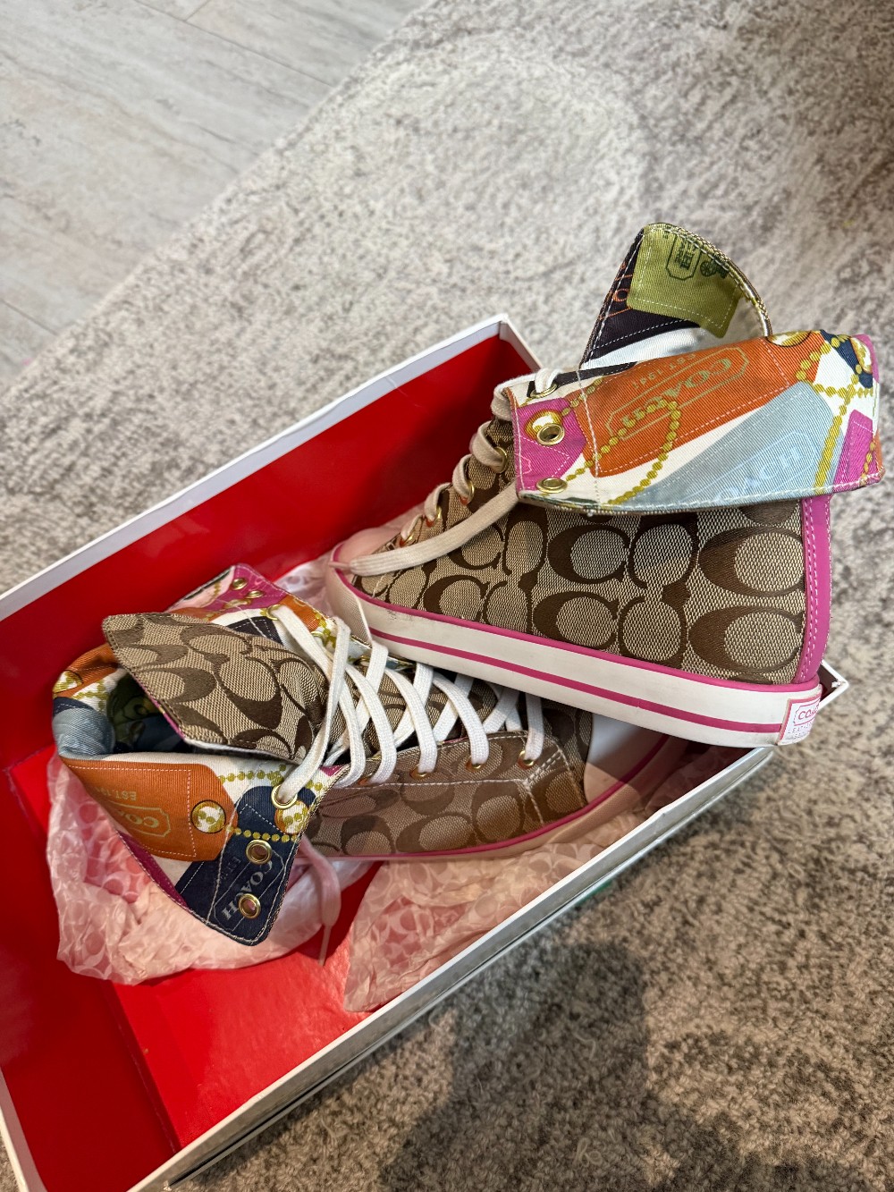 Coach high top tennis shoe