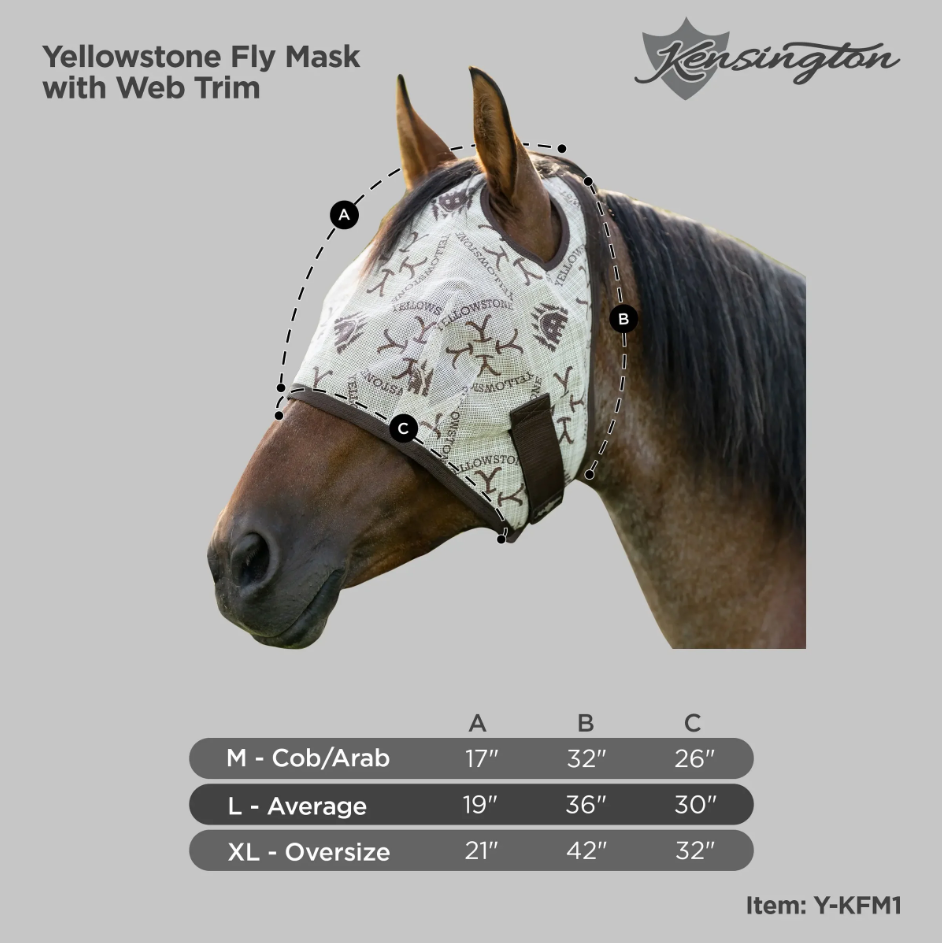 Kensington Yellowstone Fly Mask w/web trim