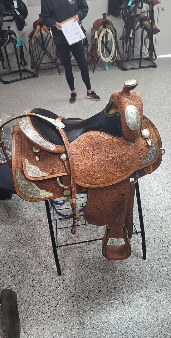 Circle Y equitation saddle with Headstall & breast collar 16.5in