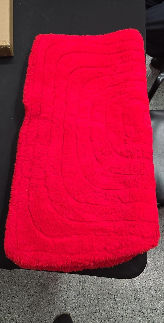 Red fleece saddle pad