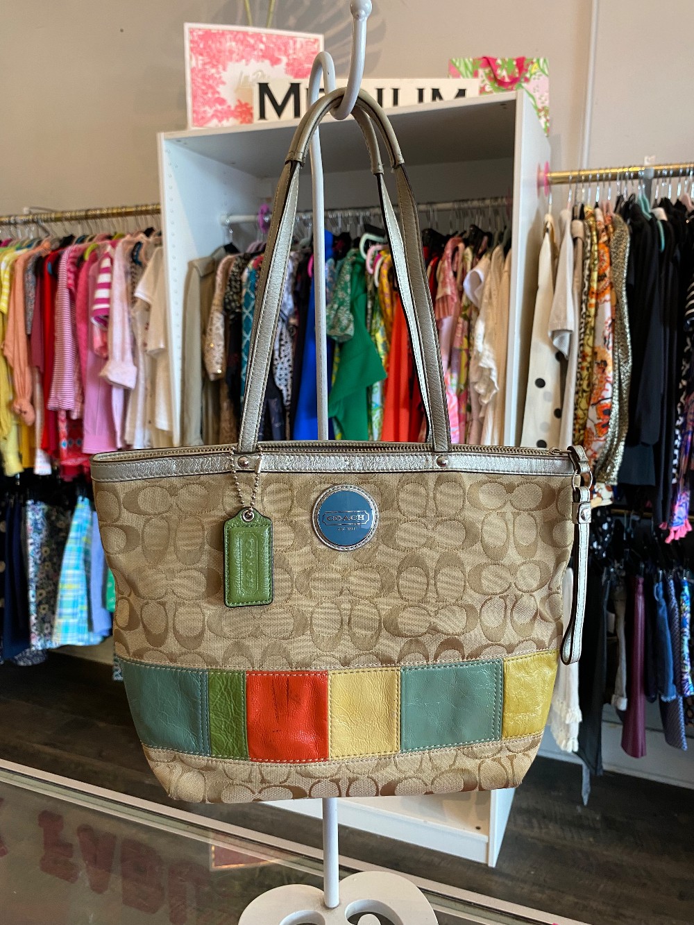 Coach signature vintage multi stripe shoulder bag