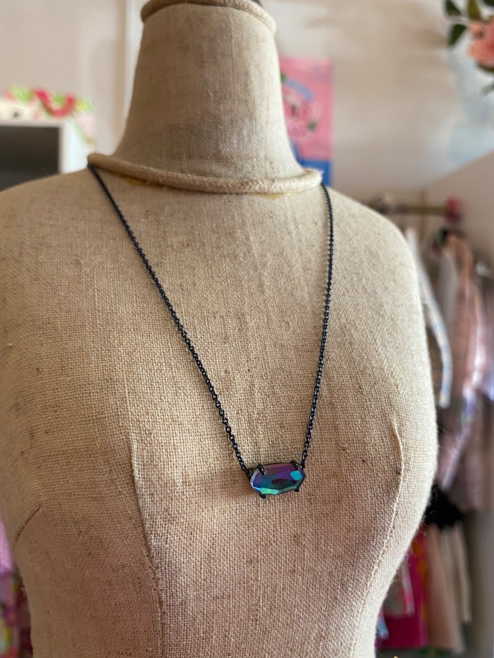 Kendra Scott necklace - Black w/ turquoise