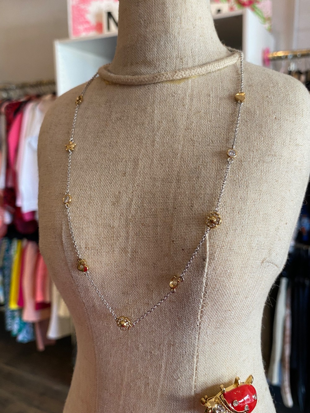 Coach signature Tea Rose necklace