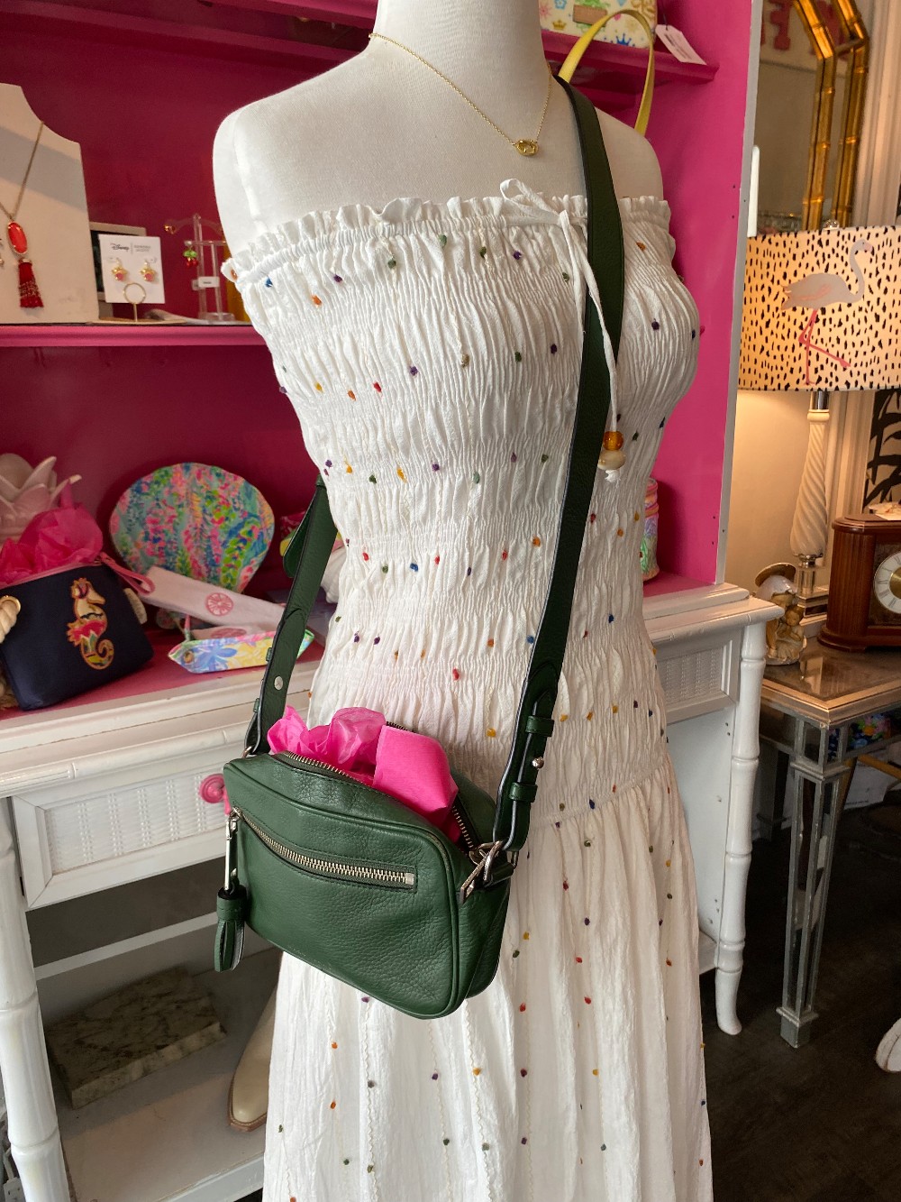 Marc Jacobs green leather crossbody