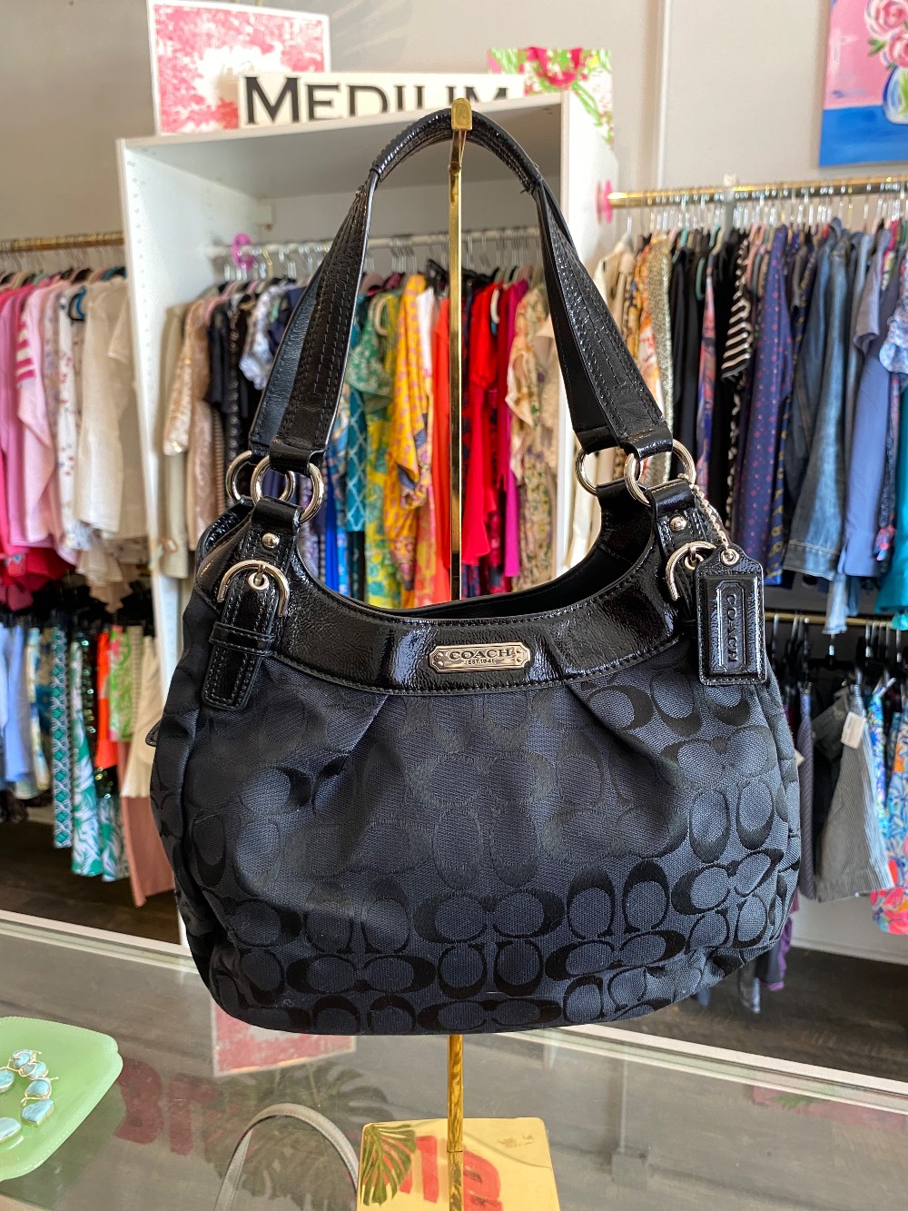 Coach C signature black soho hobo