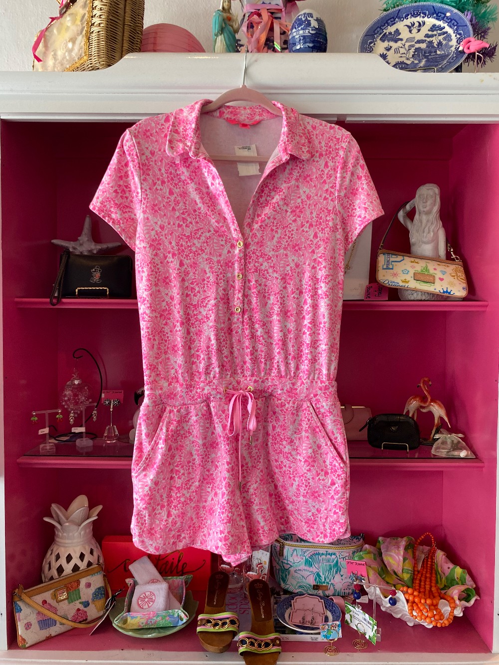 Lilly Pulitzer Jorgie pink romper size M