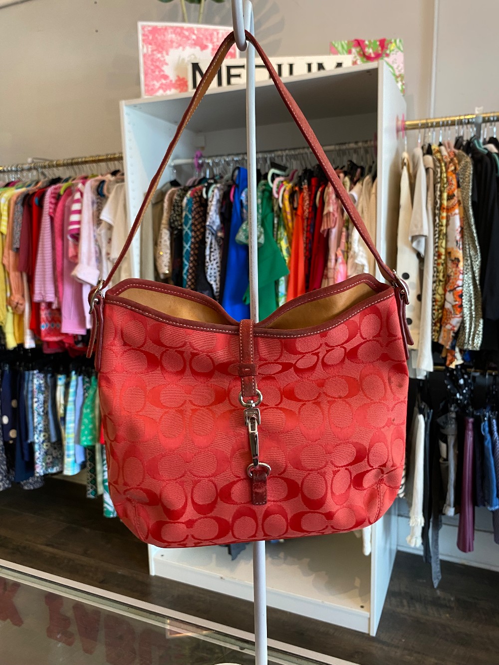 Coach Signature vintage Hampton coral hobo