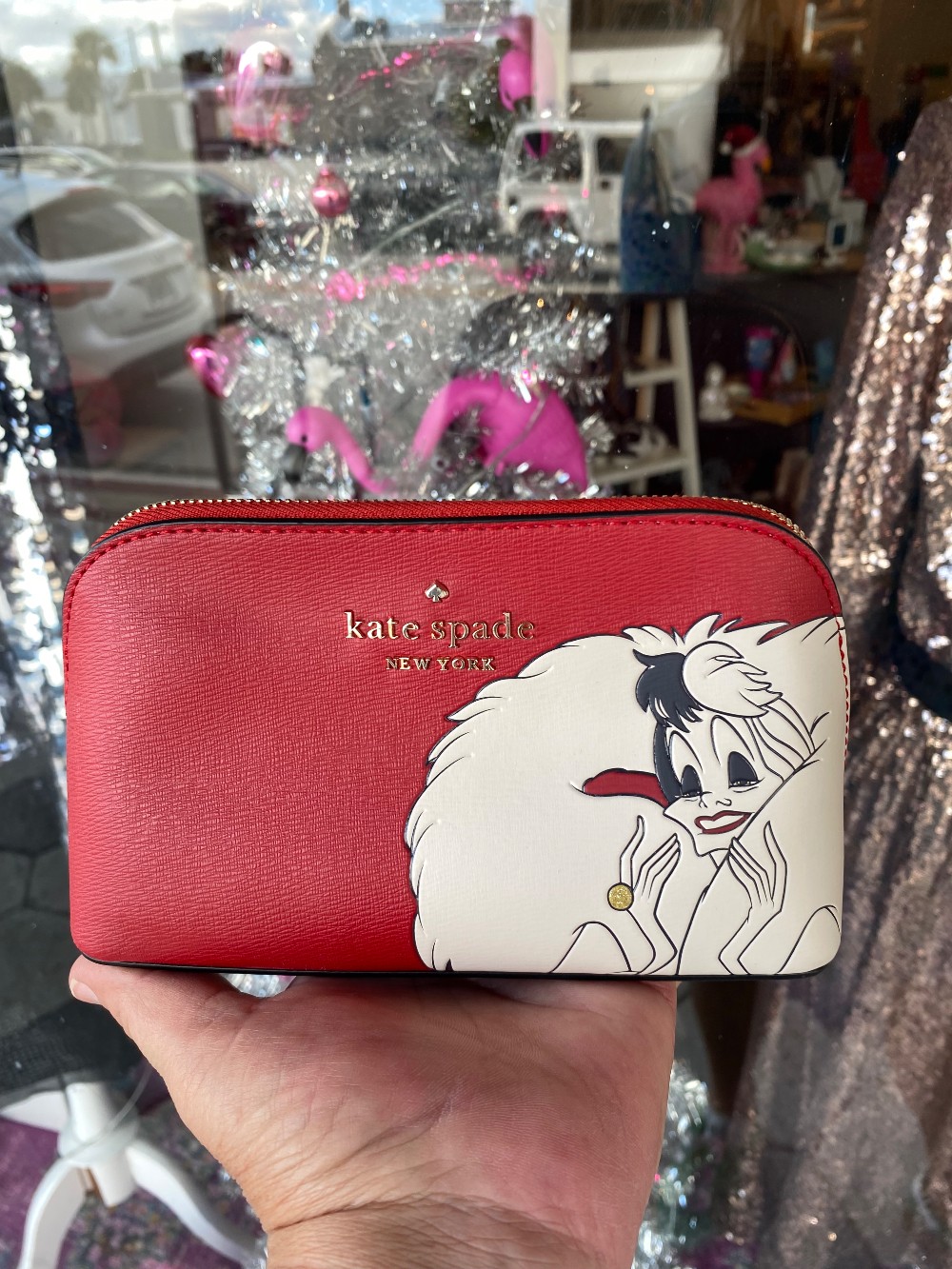 Kate Spade x Disney Cruella Make Up Bag New