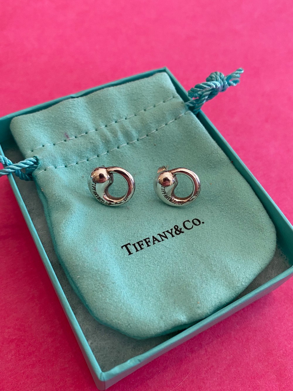 Tiffany & Co. Elsa Peretti Eternal Circle Earrings Sterling Silver