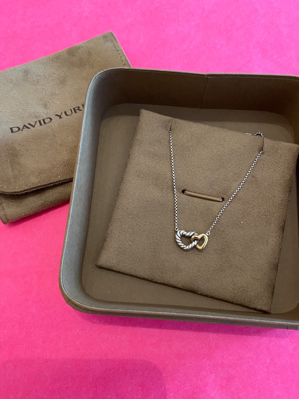 David Yurman Cable Collectibles Double Heart Necklace