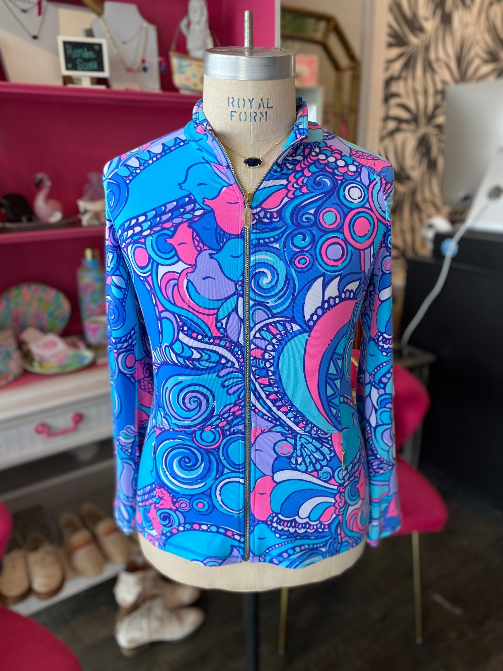 Lilly Pulitzer Luxletic athletic Sea Jewels jacket size L