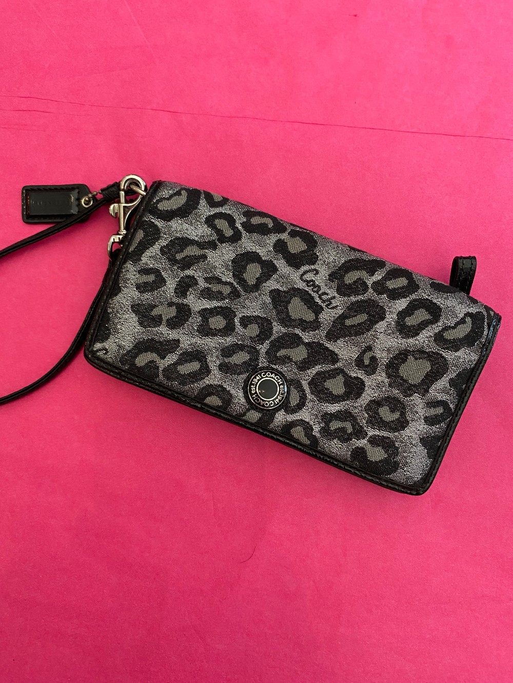 Coach Madison ocelot metallic wallet