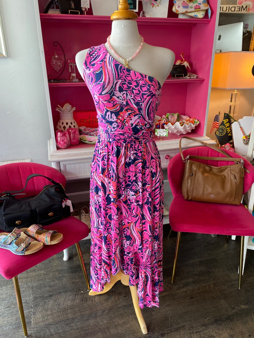 Lilly Pulitzer Monico one shoulder dress size M