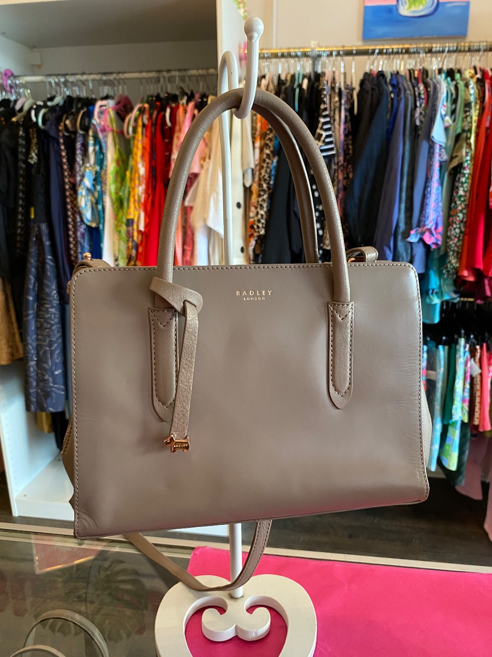 Radley London taupe leather satchel