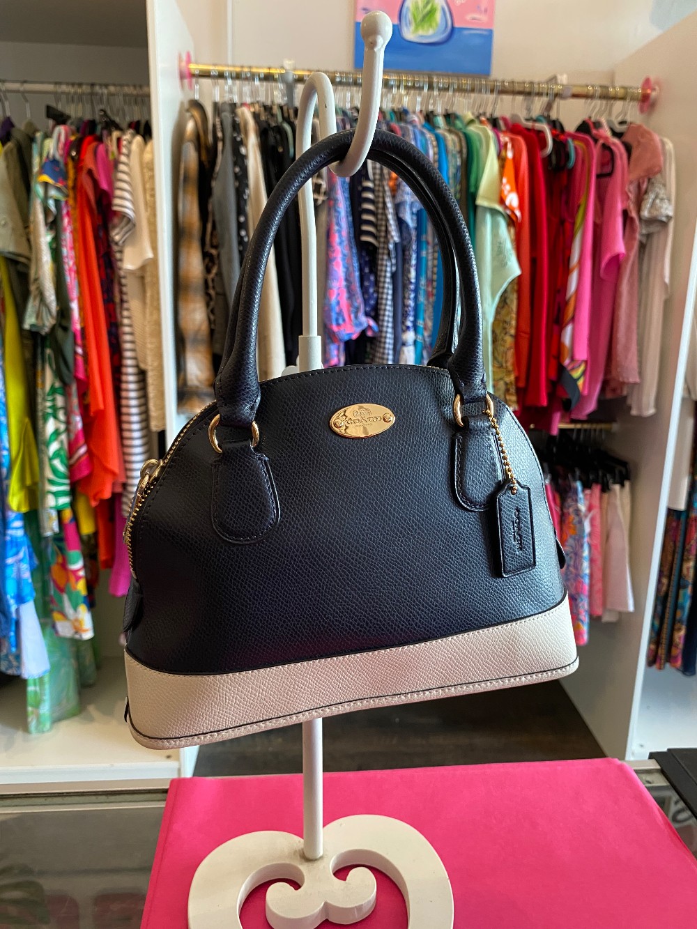 Coach mini Cora bicolor domed satchel