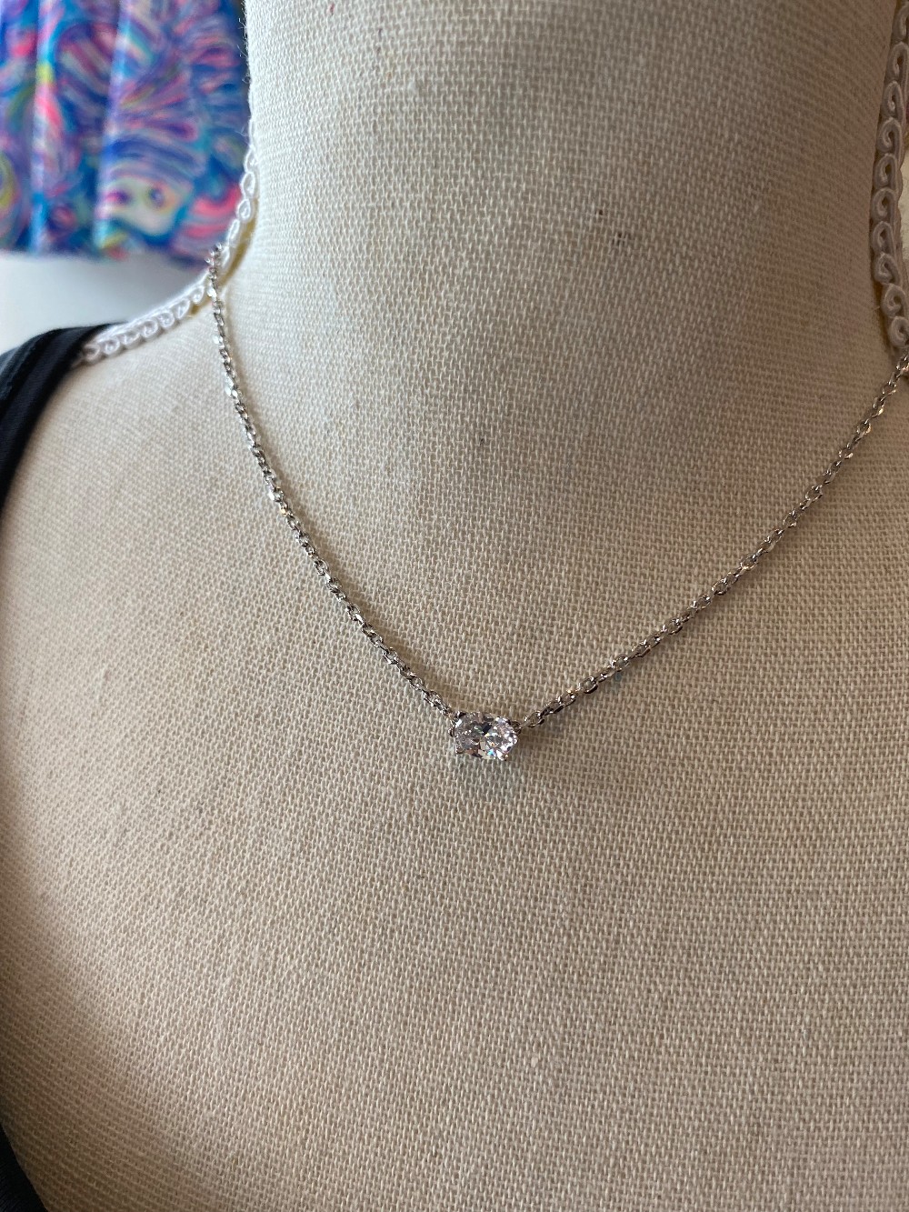 Kendra Scott Silver Tone Necklace  with Rhinestone - NWT