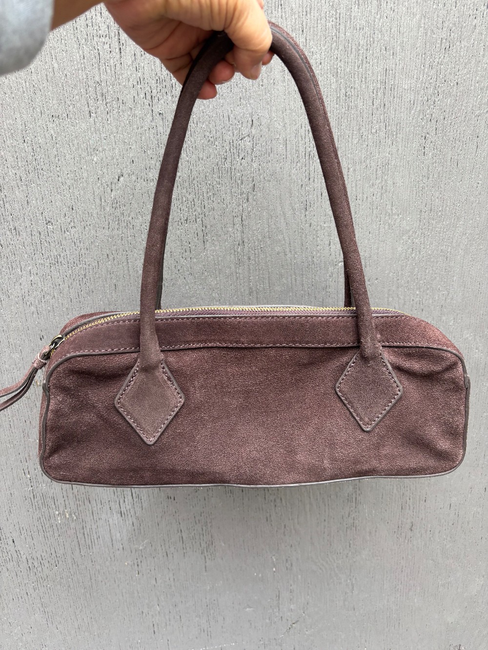 Brown Suede Shoulder Bag
