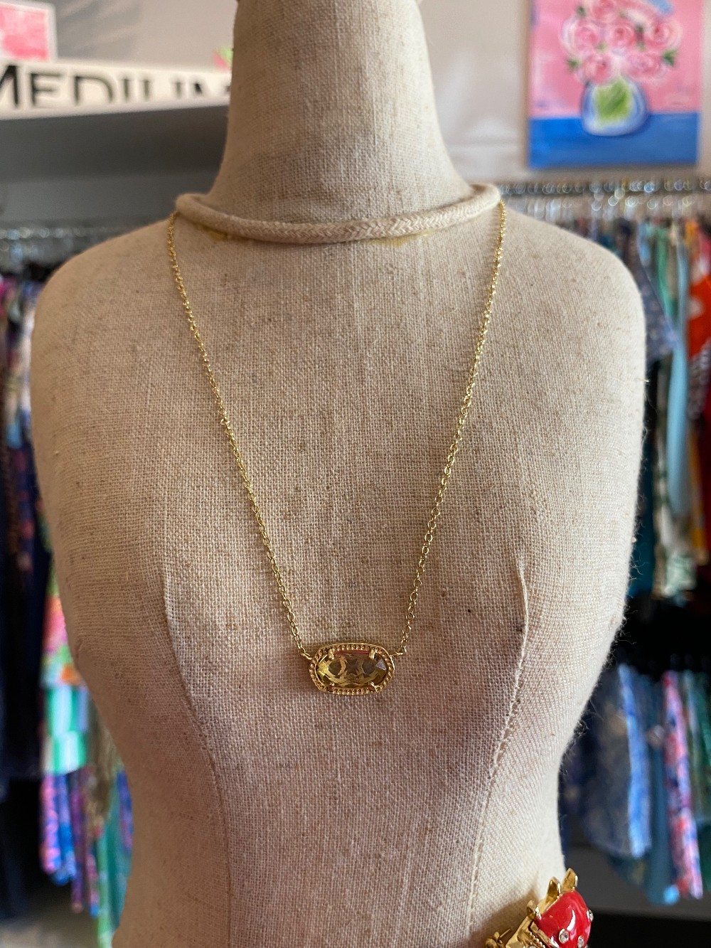 Kendra Scott Elisa gold necklace - Yellow/clear stone