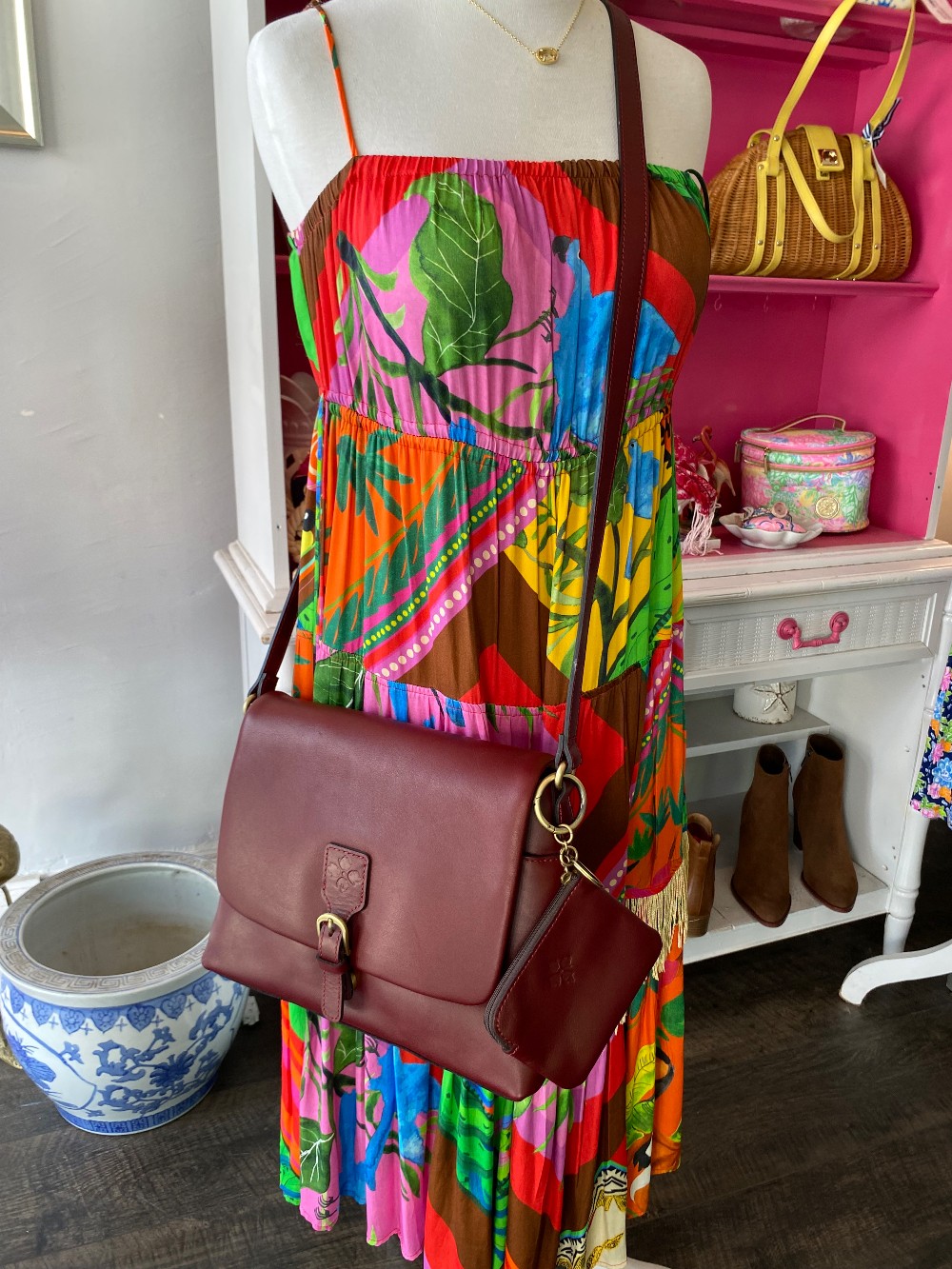 Patricia Nash Mili leather medium flap crossbody