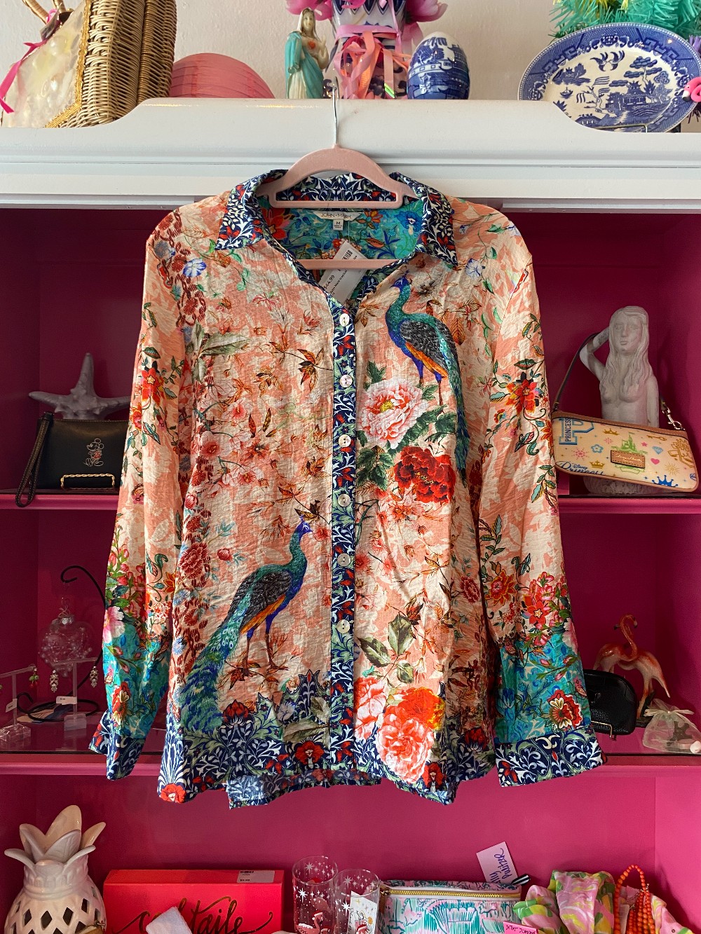John Mark tropical blouse size M