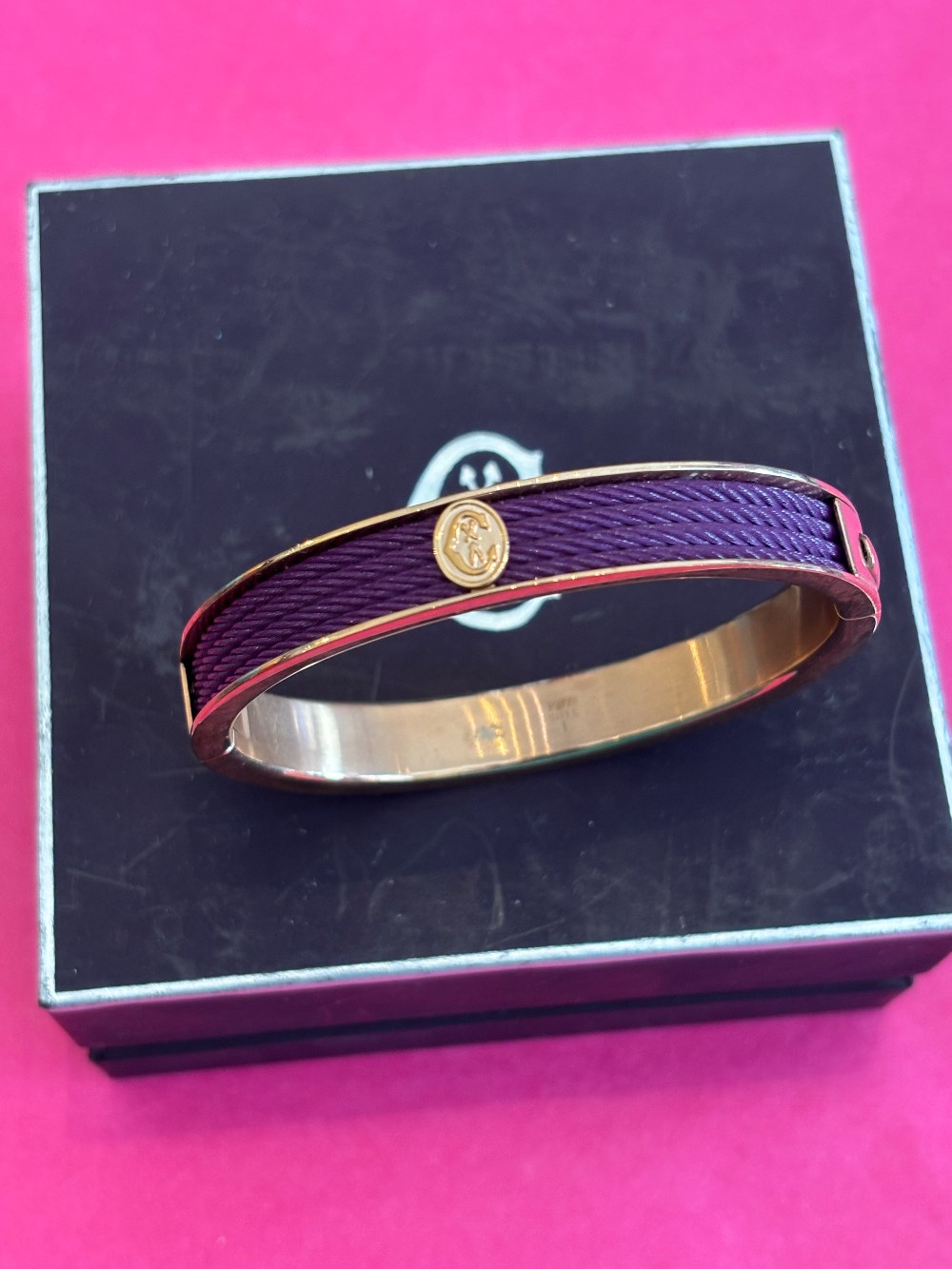 Charriol Forever purple bangle with rose gold