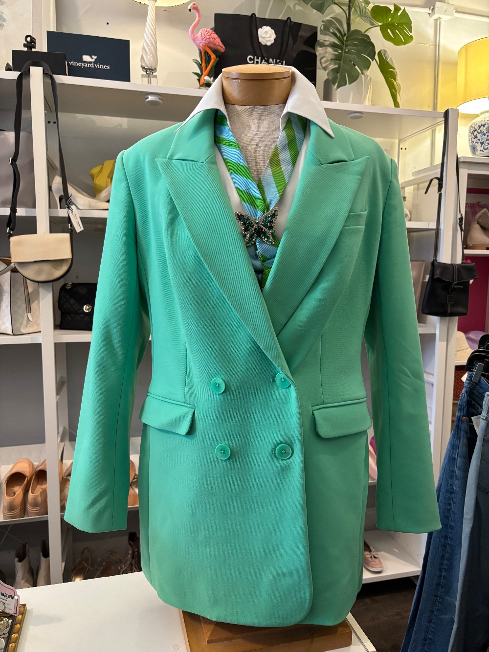 Express mint color blazer size 14