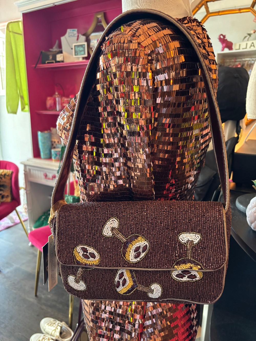 Espresso Martini Beaded Purse NWT
