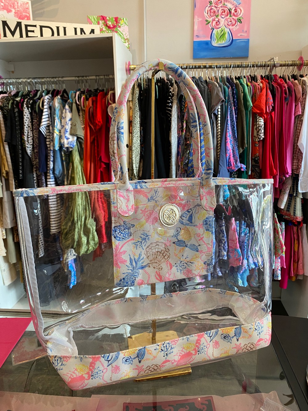 Lilly Pulitzer clear beach tote