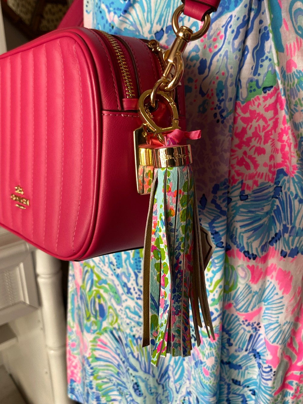 Lilly Pulitzer tassel keychain NWT