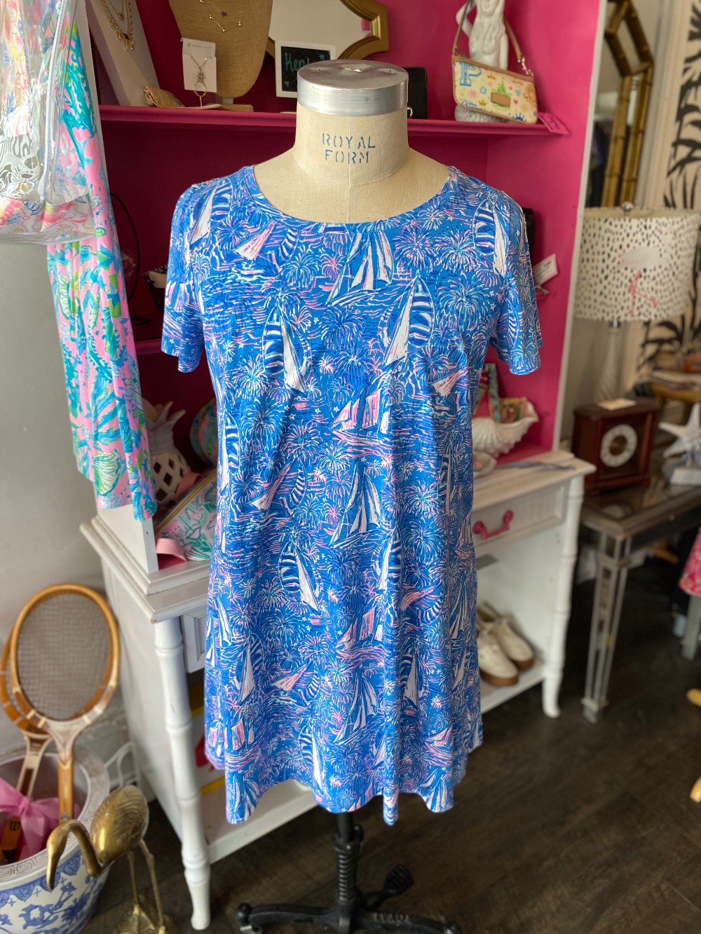Lilly Pulitzer blue sailboat dress size XL
