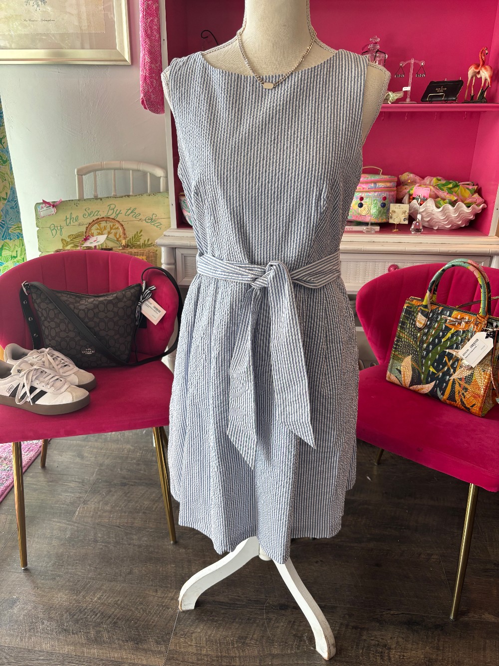 Anne Klein seersucker dress size 6