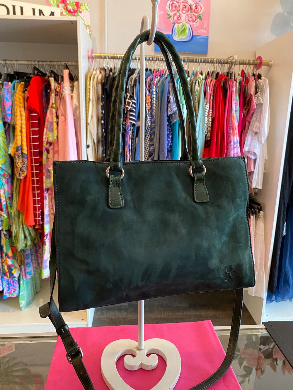 Patricia Nash Primrose Satchel in Forest Green