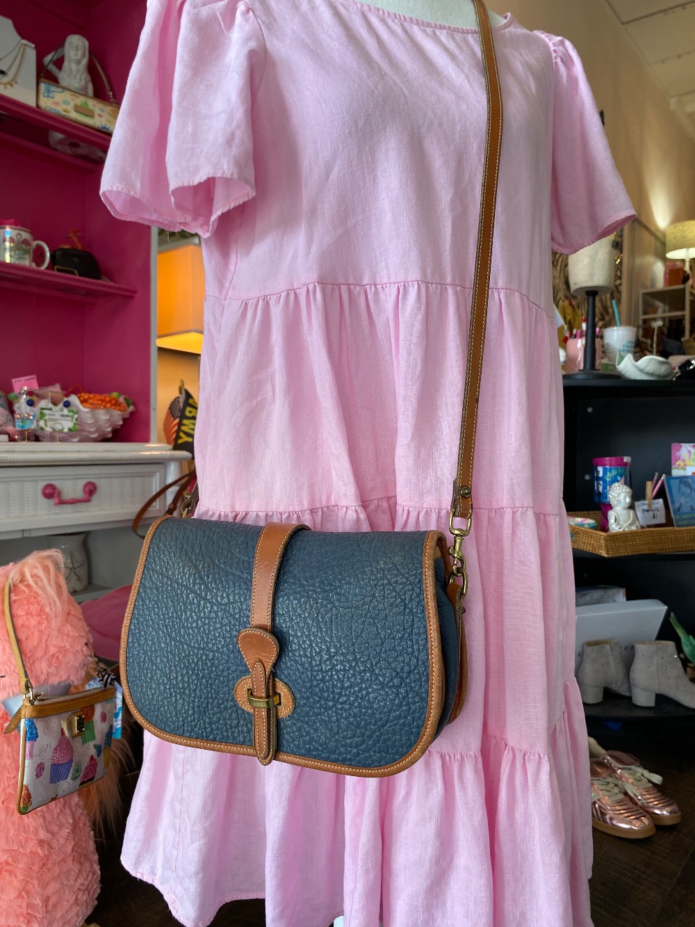 Dooney & Bourke Vintage Tack Saddle Bag in Blue