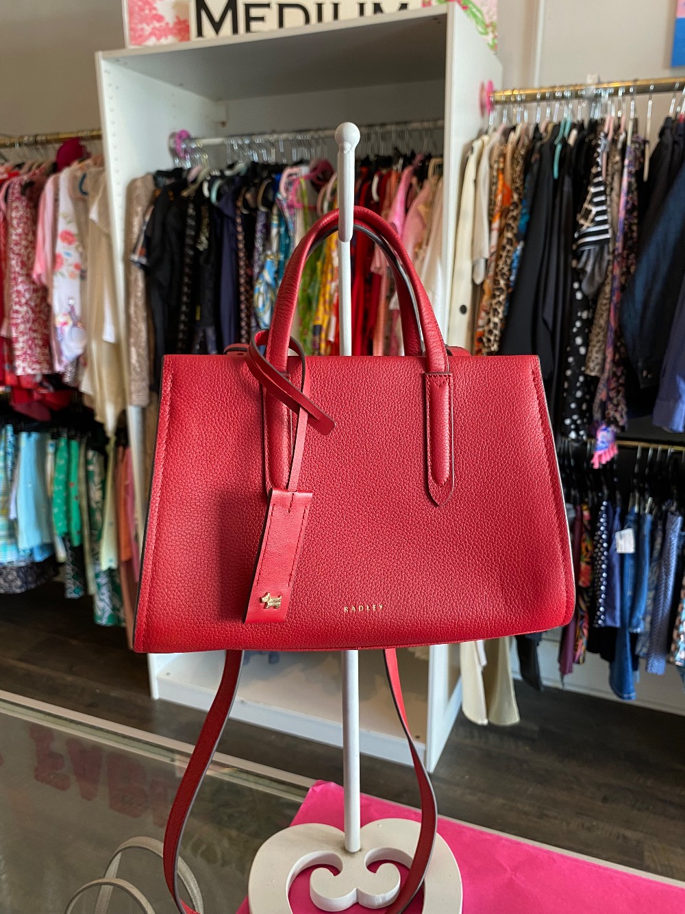 Radley London red Arlington Court small leather satchel