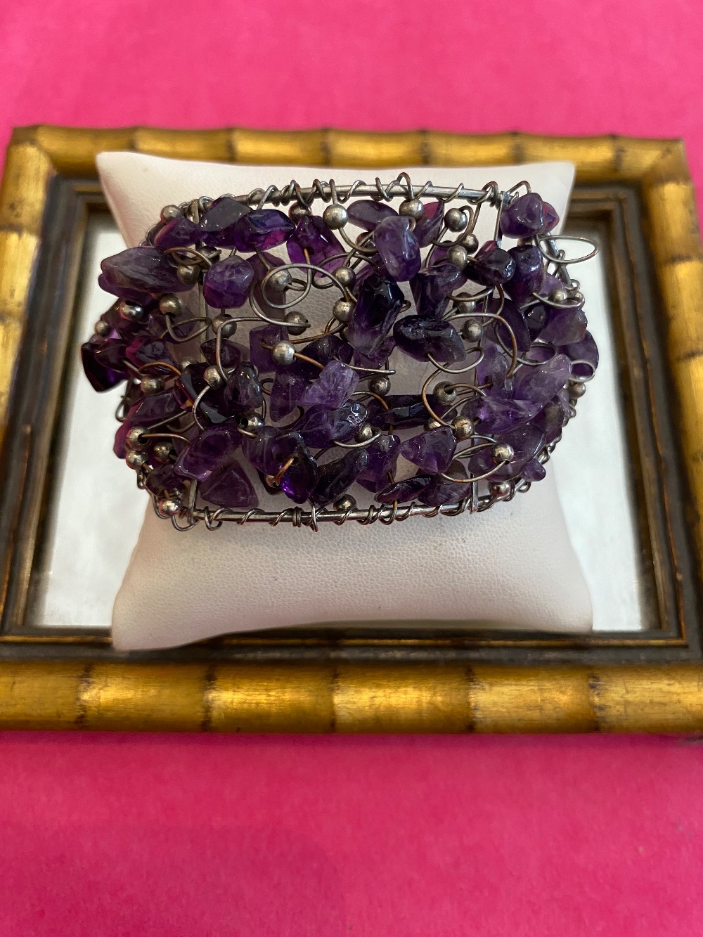 Amethyst stone wire wrap bracelet