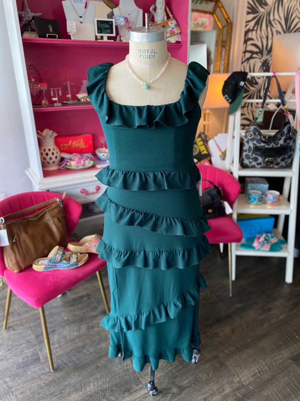 Show Me Your Mumu green ruffle dress size XL NWT