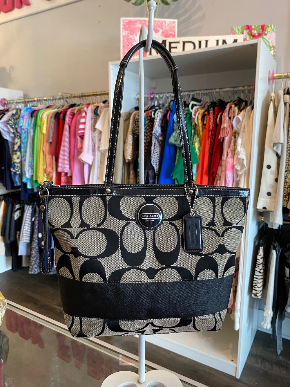 Coach signature vintage stripe shoulder bag